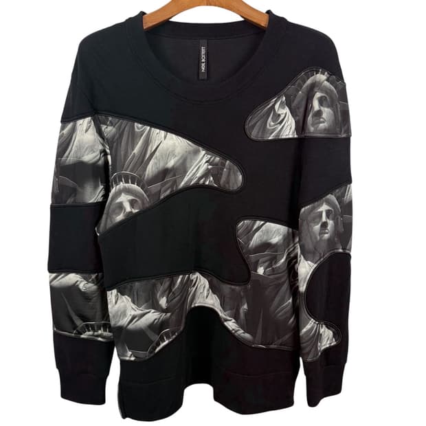 닐바렛 자유의여신상 프린트 네오프렌 맨투맨 M