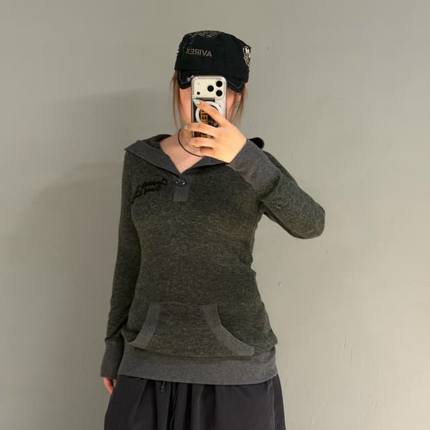 button-up pocket detail hood sleeve