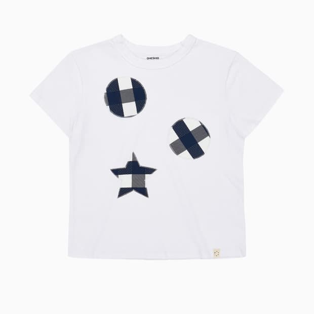 오헤시오 CHECK PATCHY T-SHIRTS, WHITE