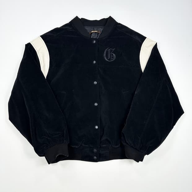VTG 빈티지 미니멀 벨벳 바시티자켓 XL