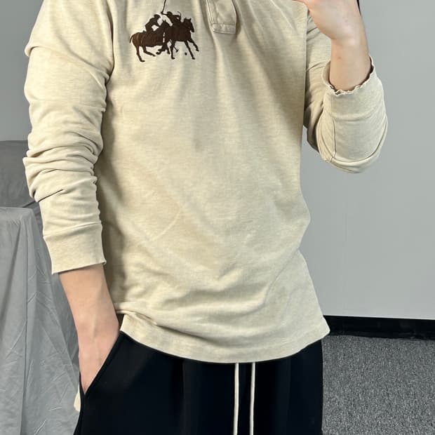 폴로 랄프로렌 더블포니 추격자 긴팔 PK L