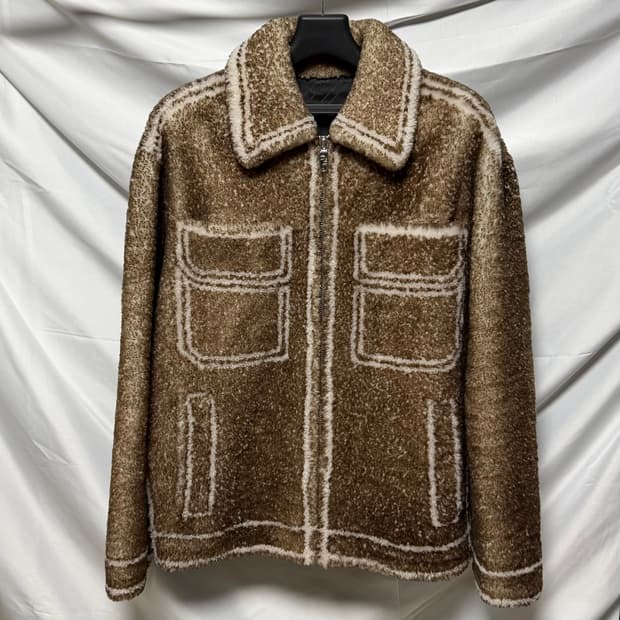 [새상품/오버핏46] 23FW 펜디 시어링 밍크퍼 브라운 자켓