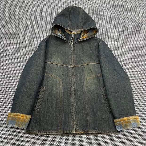 빈티지 데님 퍼후드 자켓 100