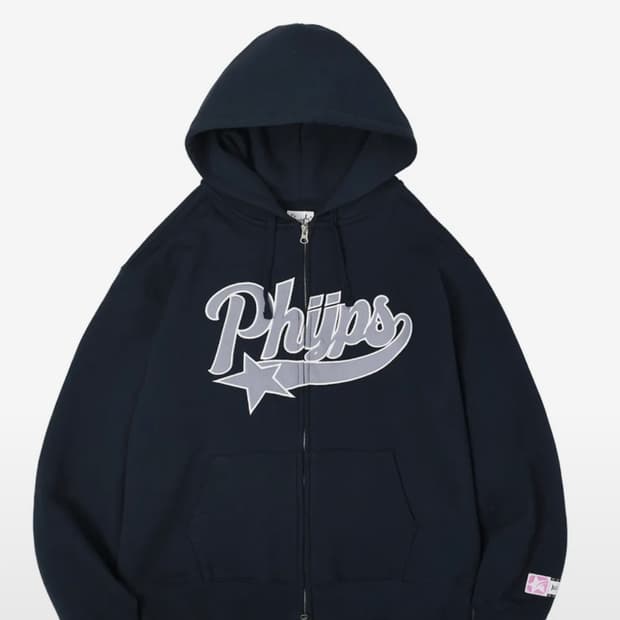 피지컬 디파트먼트 스타테일 후드집업 네이비