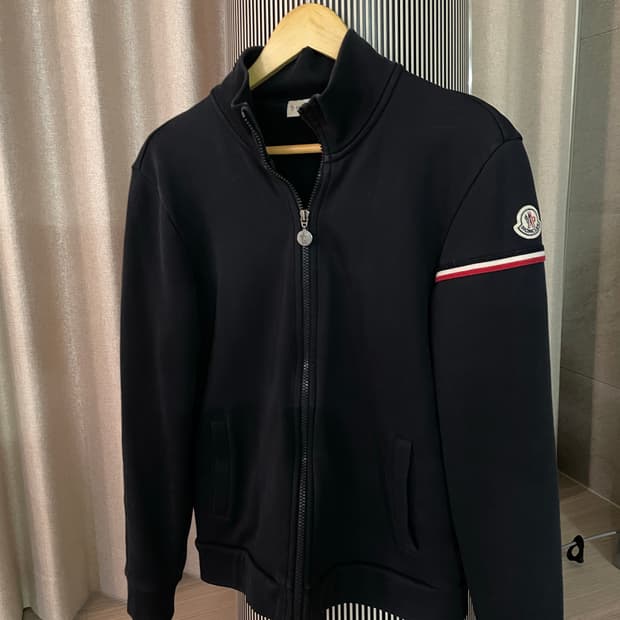 몽클레어 라인 집업저지 자켓 네이비 M