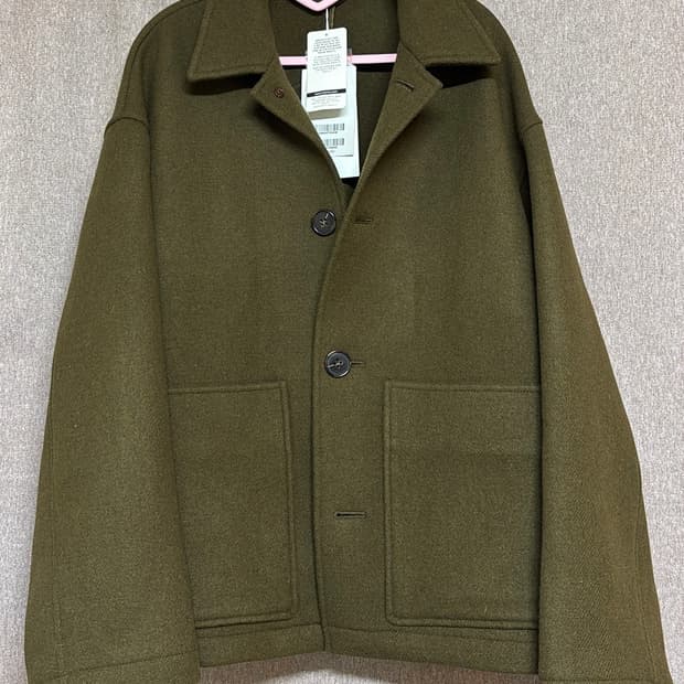 커버낫 울 숏 코트 카키 S
