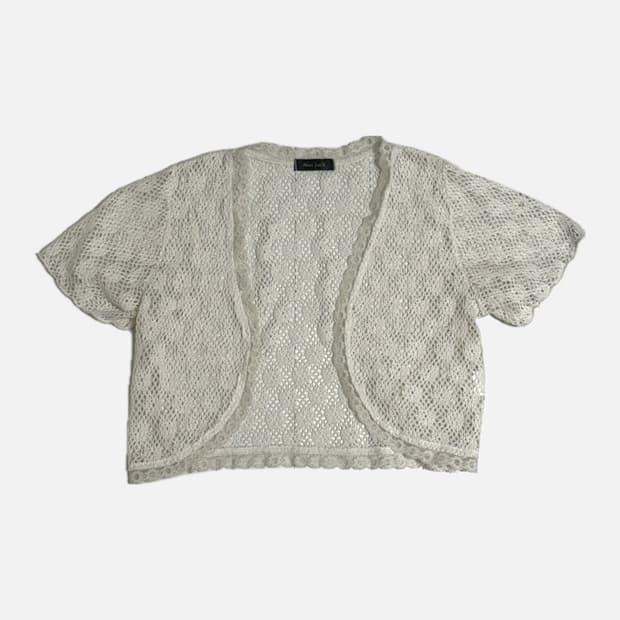 펀칭 반팔 가디건