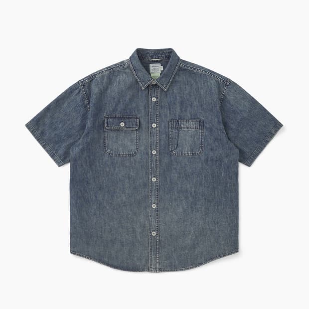 (xl)khakis 카키스 2p 데님 반팔셔츠 다크블루