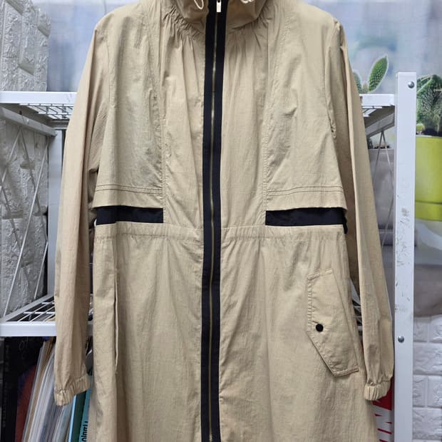 블루페페 여성바람막이 77 사파리 야상 후드 롱바람막이 WM48