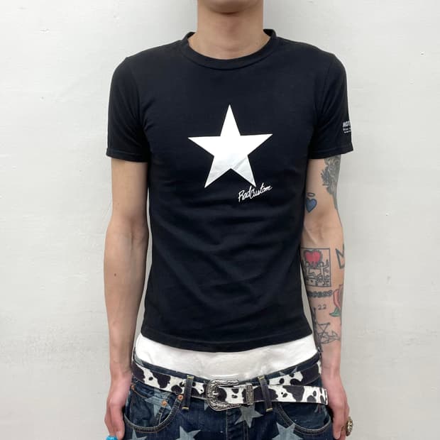 White Big Star Printed T-Shirt