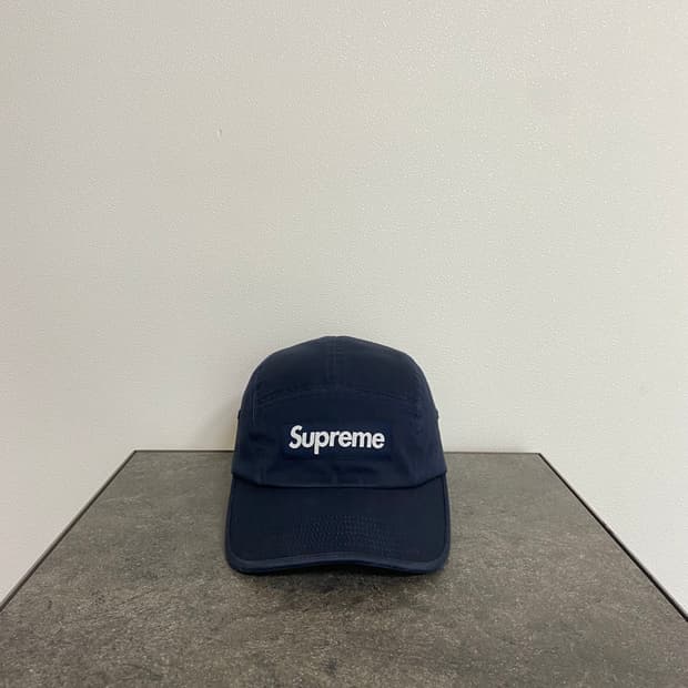 (OS) 슈프림 박스로고 캠프캡 모자 24FW 워시드 네이비