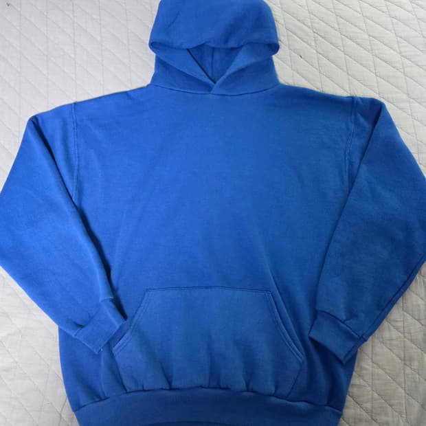 [XL] 80s 빈티지 러셀 애슬레틱 코랄 블루 후드티