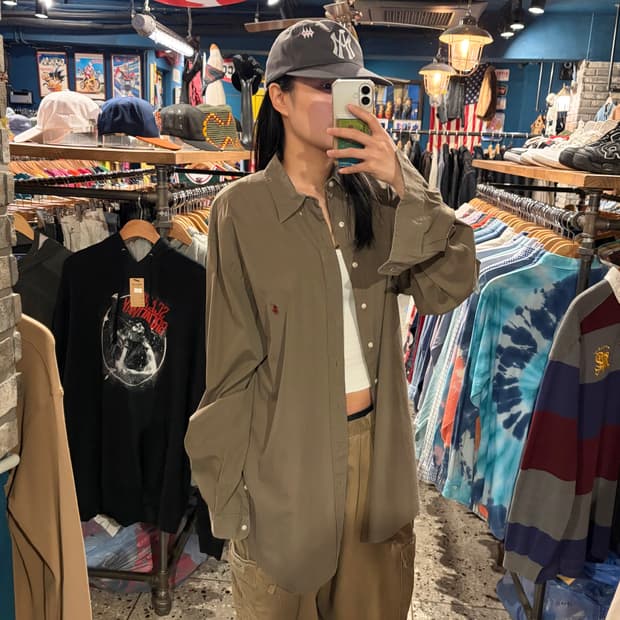 polo 폴로 레드 자수 카라 긴팔셔츠