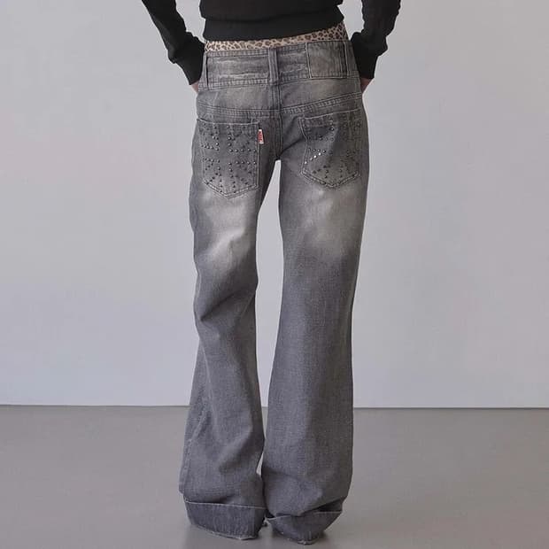 스컬프터 유니온 잭 엔지니어 데님 팬츠