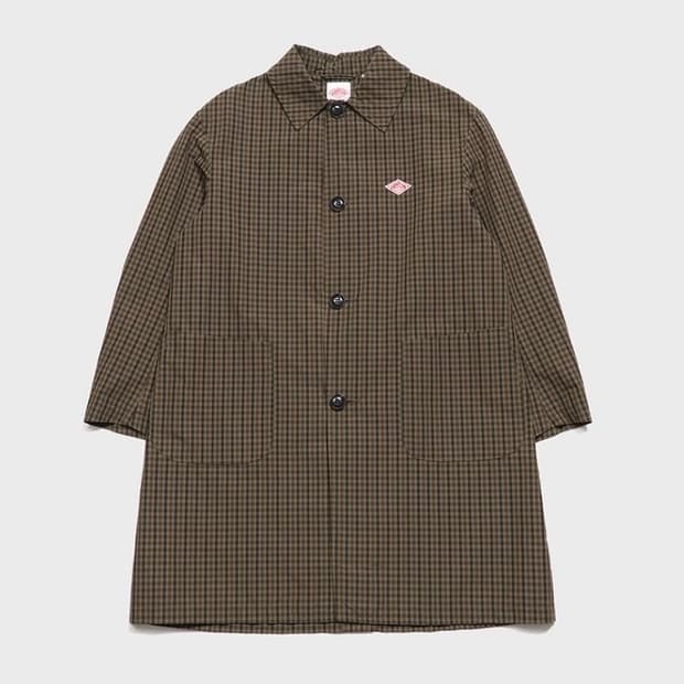 DANTON 단톤 나일론 100 체크 코트 브라운 42