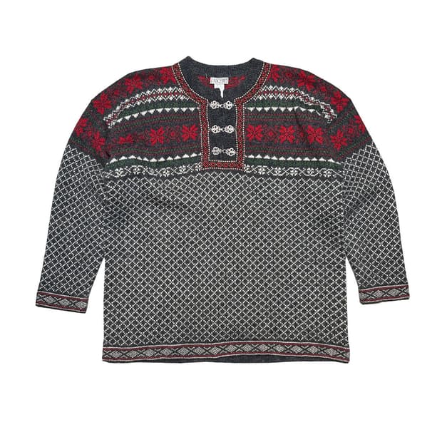 Old 노르웨이 울 노르딕 니트 스웨터