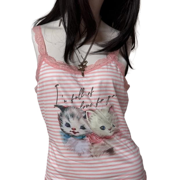 ROMWE y2k kitty lace sleeveless