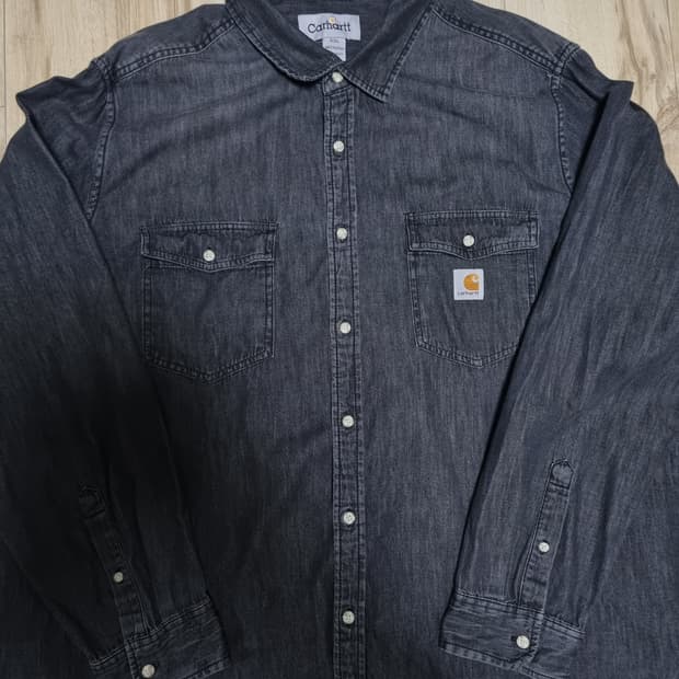 칼하트 흑청 데님 워크셔츠(XXL)