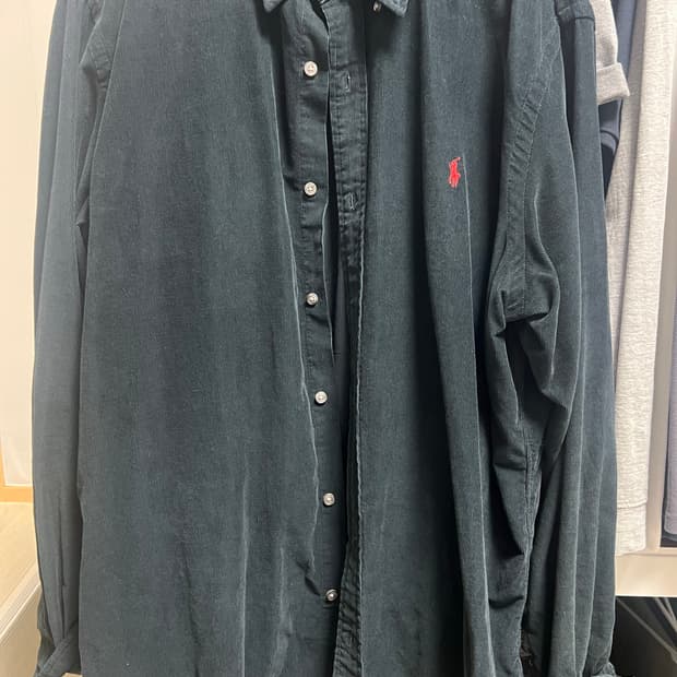 폴로 코듀로이 셔츠 블랙 클래식픽 XXL