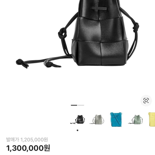 보테가 베네타 미니 카세트 버킷백 블랙