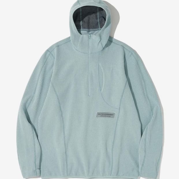 웰터 익스페리먼트 스퀘어 플리스 후드 풀오버 블루