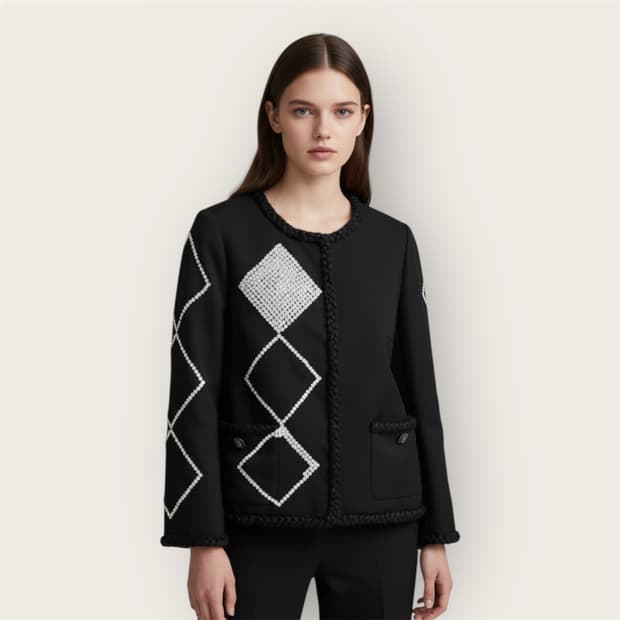 38/ 루이비통 유니폼라인 트위트 비즈 자켓