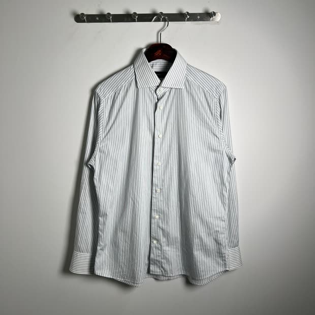 ZEGNA 에르메네질도 제냐 그레이 스트라이프 셔츠 100