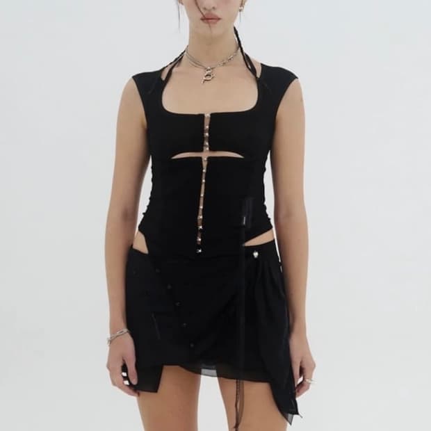 새상품 혜인서 slashed layer top