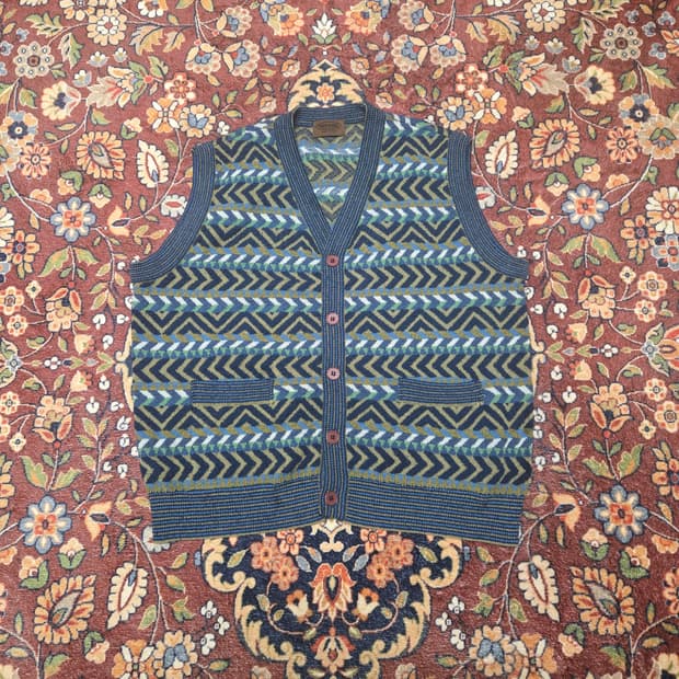  [L~XL] 미쏘니(Missoni) 지그재그 패턴 니트 베스트 조끼 