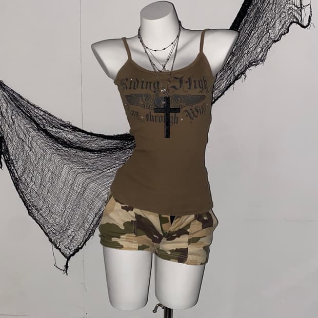 ꒰ঌ X-GIRL 엑스걸 카모플라쥬 숏츠 ໒꒱