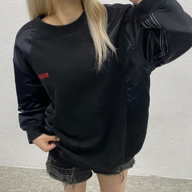 아디다스 X 알렉산더왕 콜라보 블랙 맨투맨 L