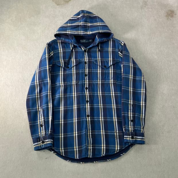 100 폴로랄프로렌 플란넬 후드 셔츠
