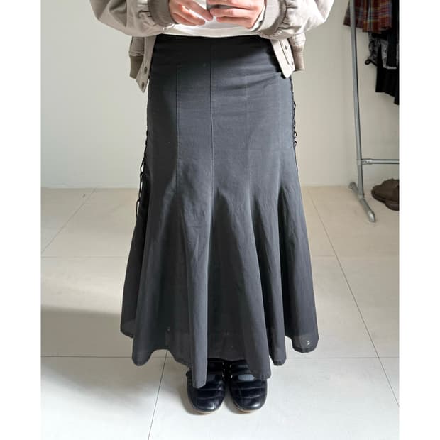 빈티지 레이스업 스커트