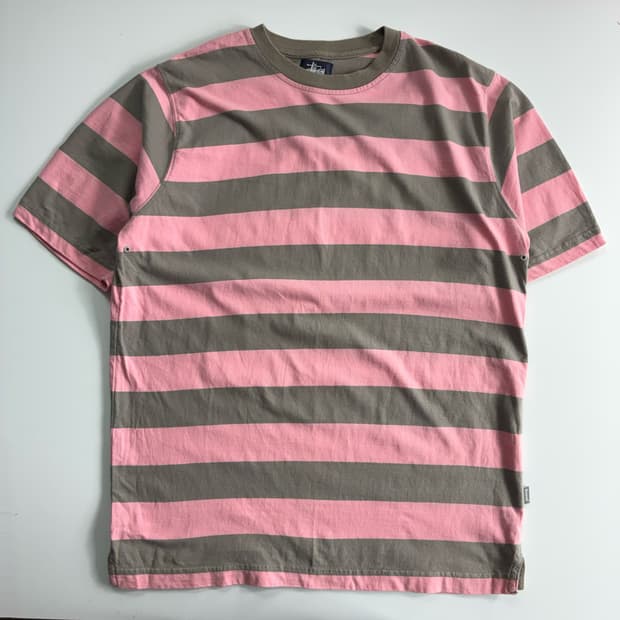 Stussy 스투시 00,s 코튼 스트라이프 반팔티셔츠