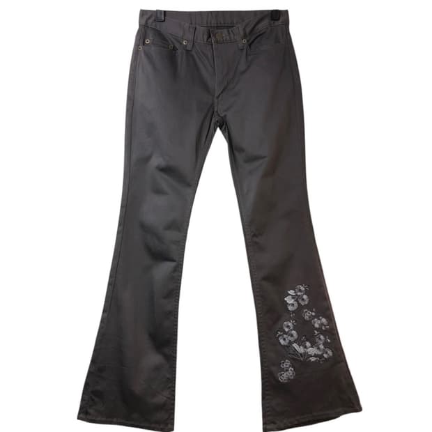 GLAMDY Sakura Embroidery Bootcut Pants