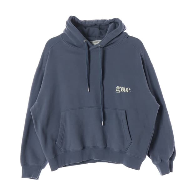 GAC 미니멀 스몰 로고 더스티 블루 후드티 S