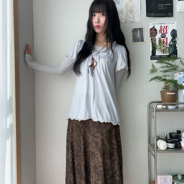 페어리 소라 리본 프릴 블라우스