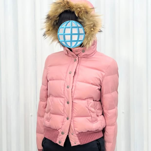 Blue label pink down 38