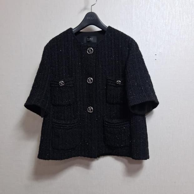 TIME 타임 블래 트위드 반팔쟈켓 66반 적당
국내 한섬정품
춘추 반팔