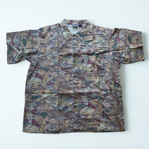 (L)파타고니아 심해어 악어 물고기 하프 셔츠 반팔 하와이안