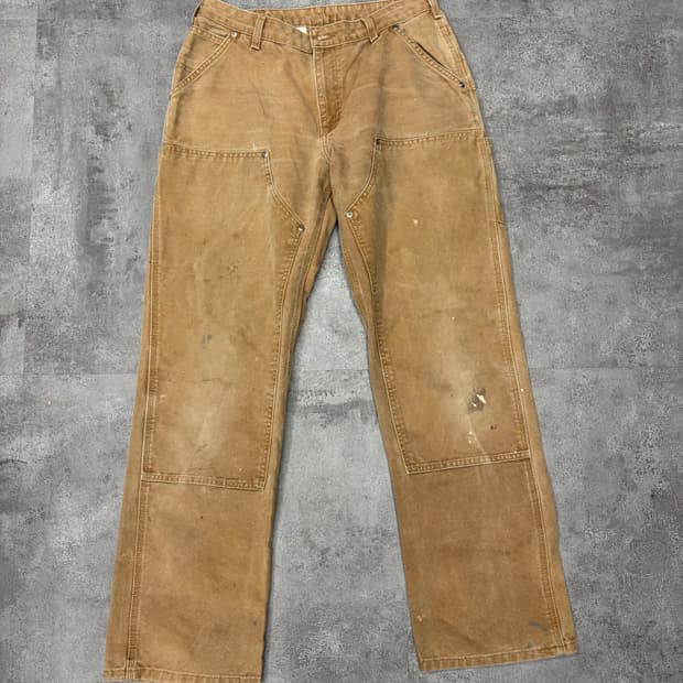 00s 칼하트 브라운 더블니 워크 팬츠 brn