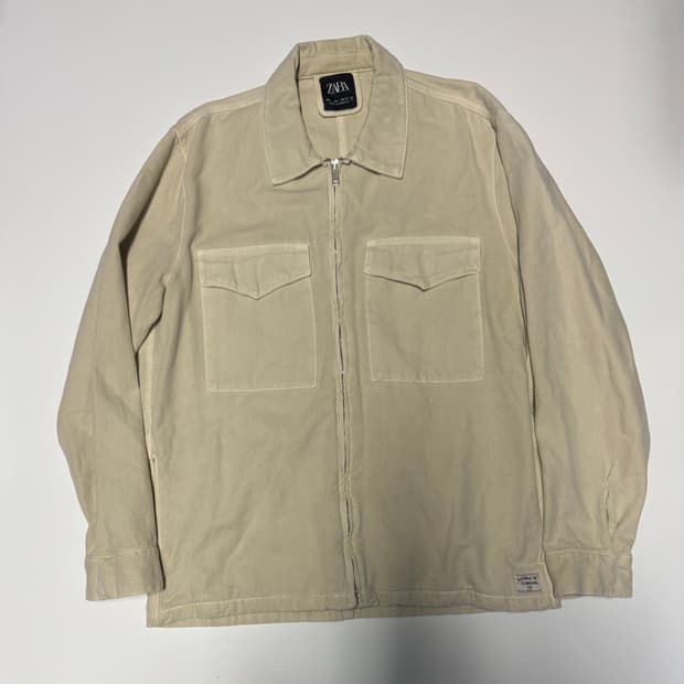 자라 ZaRa 미니멀 코튼 투 포켓 집업 자켓 L