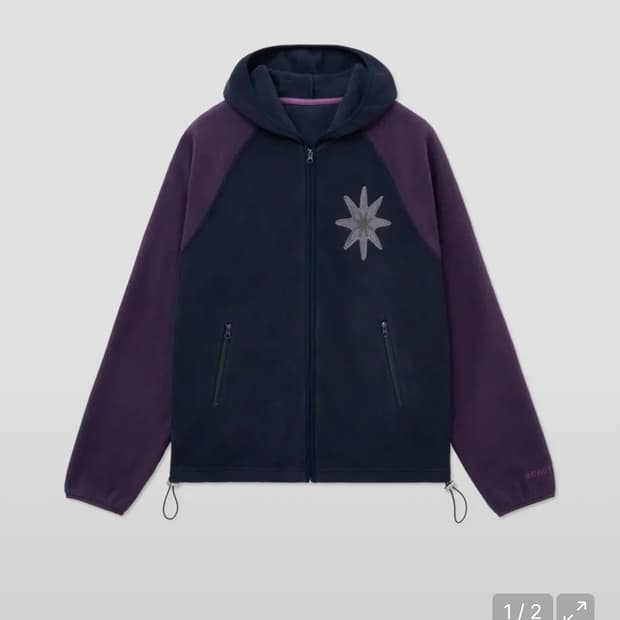 캑터스도넛마켓 Star Embroidery Fleece Hood Zip-