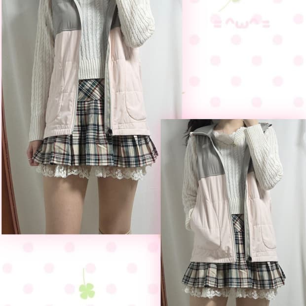 노스페이스 연핑크 조끼후드집업