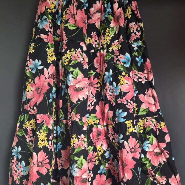 빈티지 플라워 롱스커트