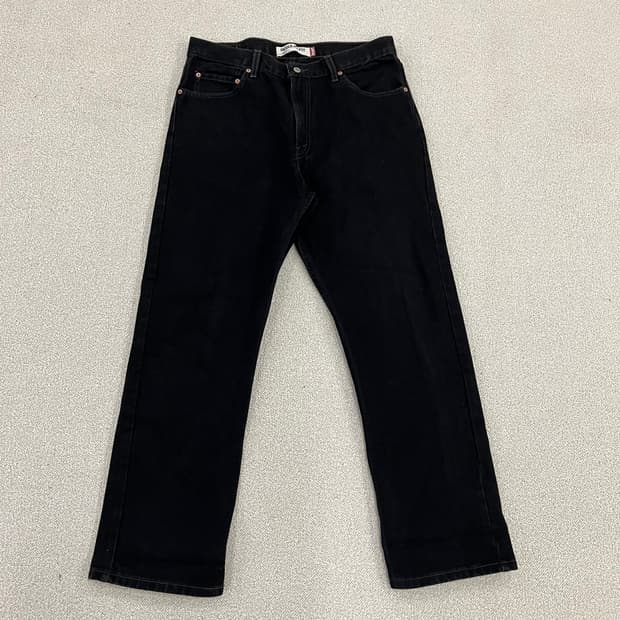 [36] 리바이스 505 레귤러 스트레이트 블랙 데님 바지 0102M1