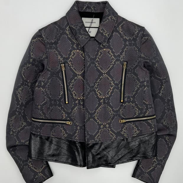 미하라 야스히로 파이톤 패턴 레더 자켓