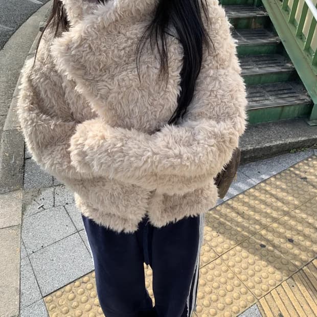 양톨 뽀글이 무스탕