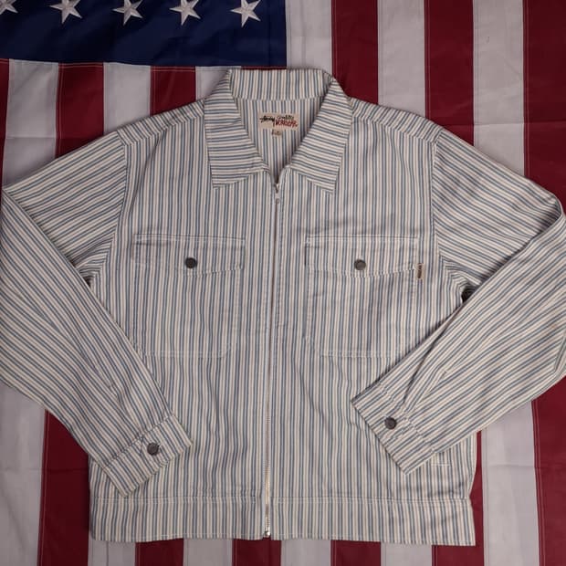 오리지날 스투시 스트라이프 개러지 자켓