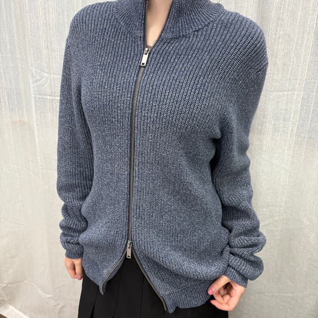 DKNY 코튼 집업 니트  DKNY Cotton Zip-Up Knit